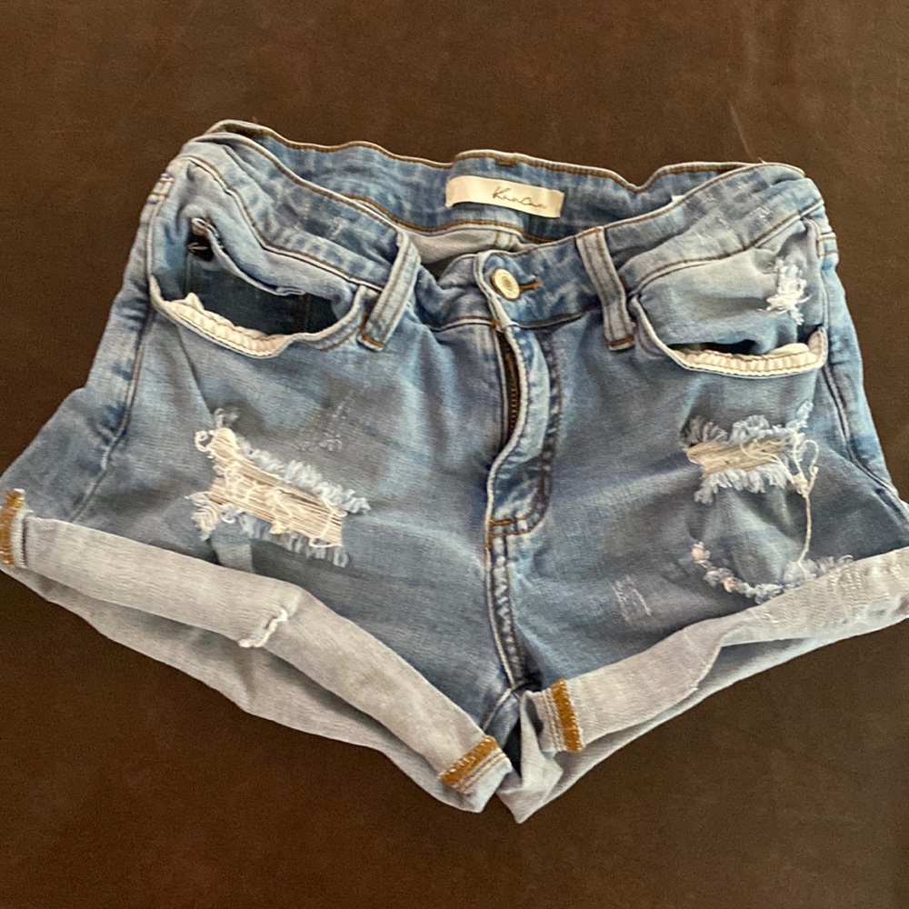 Distressed KanCan Jean Shorts W/Stretch Size 27 Waist